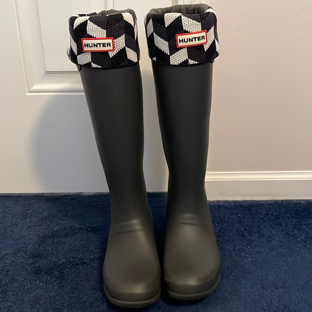Hunter Tall Rain Boot SOCKS | Geometric Pattern